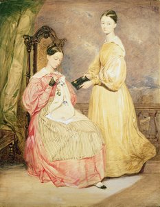 Retrato de Florence Nightingale (1820-1910) y su hermana, Frances Partenope (d.1890) Lady Verney, siglo XIX